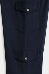 Cotton Terry Cargo Pants - Royal Blue